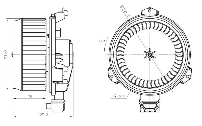 Motor de ventilador de forno (de aquecedor de salão) 34277 NRF