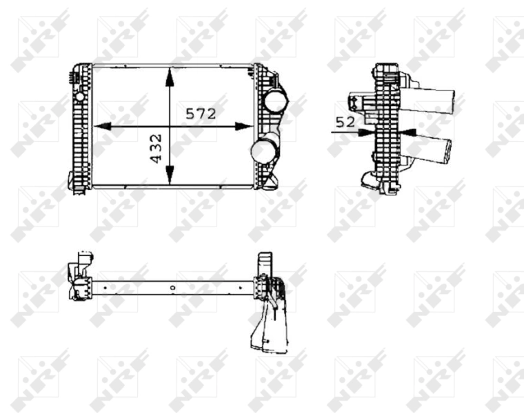 Radiador de intercooler A9705010101 Mercedes