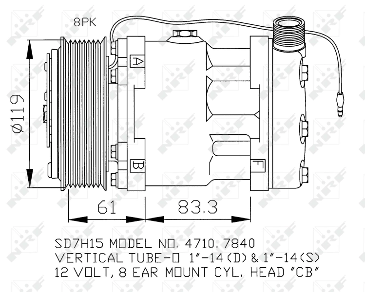 Compressor de aparelho de ar condicionado 32132 NRF