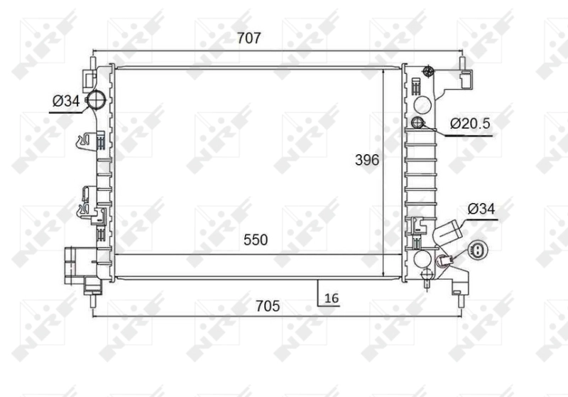 25B1086 Polcar Radiador de esfriamento de motor