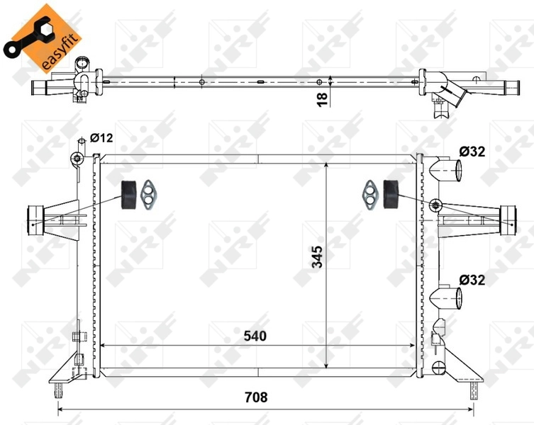1300211 Opel Radiador de esfriamento de motor