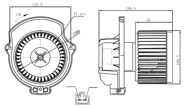 Motor de ventilador de forno (de aquecedor de salão) 34297 NRF