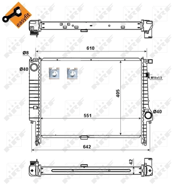 Radiador de esfriamento de motor 58117 NRF