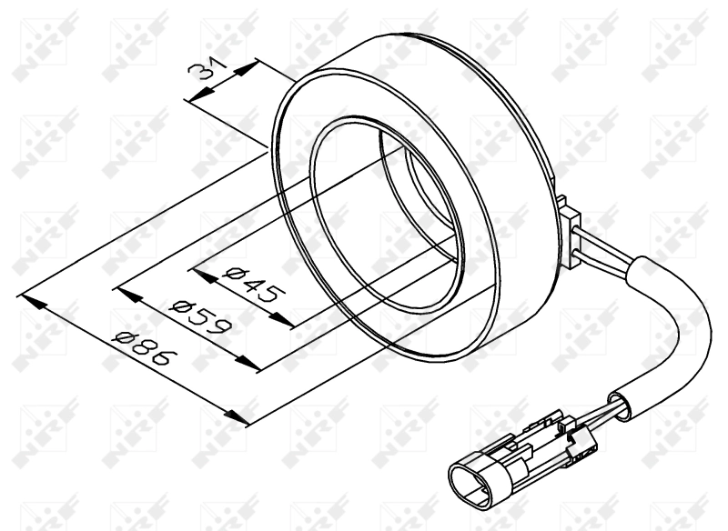 0261512 Kraft Acoplamento (bobina magnética) do compressor de aparelho de ar condicionado