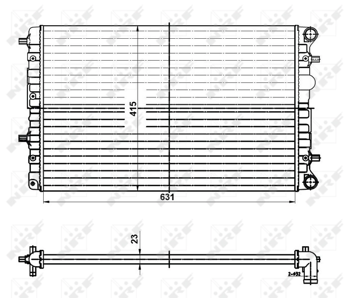 Radiador de esfriamento de motor 50141 NRF