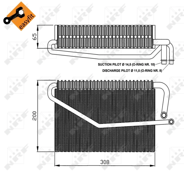 Vaporizador de aparelho de ar condicionado NRF 36122