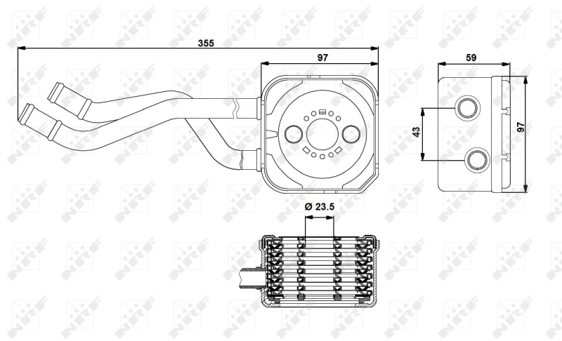 Radiador de óleo (frigorífico), debaixo de filtro 31175 NRF