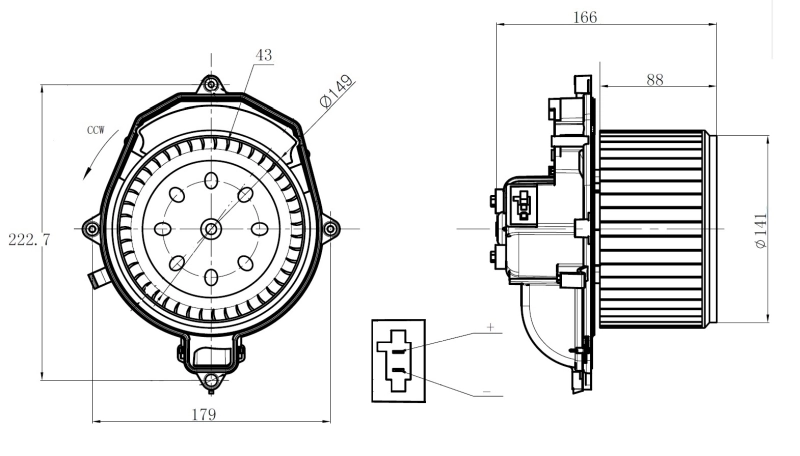 Motor de ventilador de forno (de aquecedor de salão) 34269 NRF