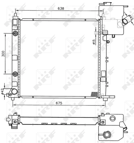 Radiador de esfriamento de motor 50582 NRF
