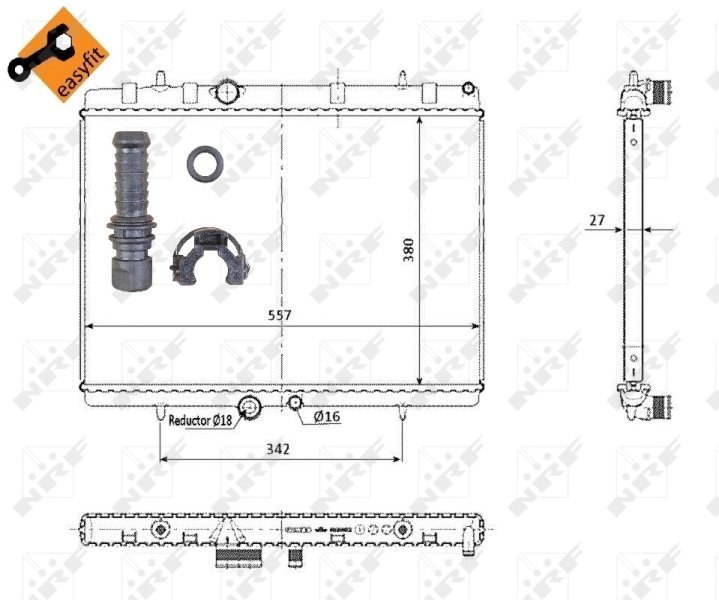 Radiador de esfriamento de motor 50438 NRF