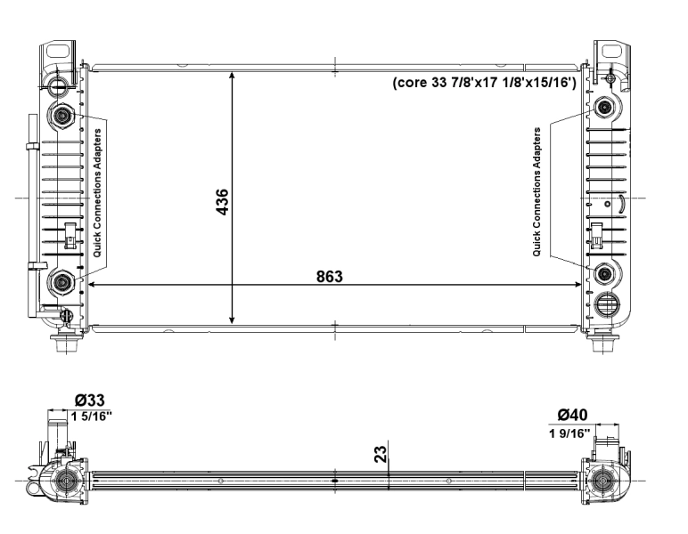 Radiador de esfriamento de motor 56009 NRF