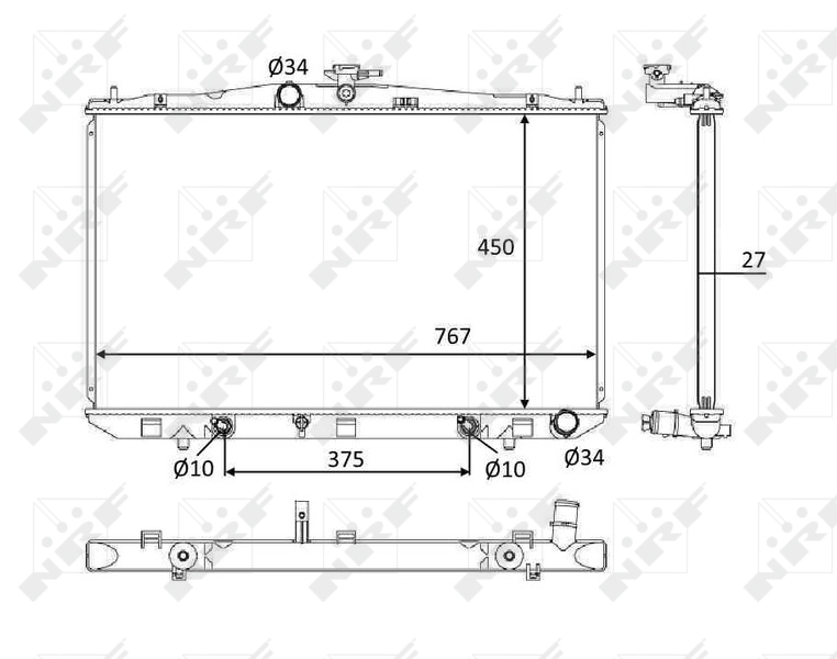 Compre 58611 NRF Radiador de esfriamento de motor