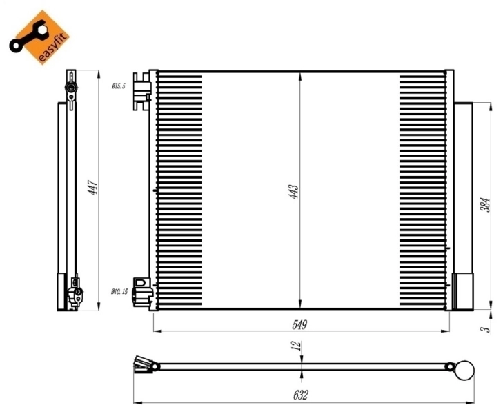  Radiador de aparelho de ar condicionado Renault Scenic GRAND IV monovolume (R9) (2016 - 2023) GRAND IV