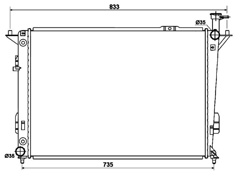  Radiador de esfriamento de motor Hyundai Santa Fe III SUV (DM) (2012 - 2018) III