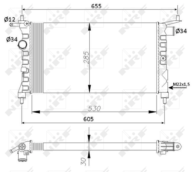 Radiador de esfriamento de motor Kale 351235
