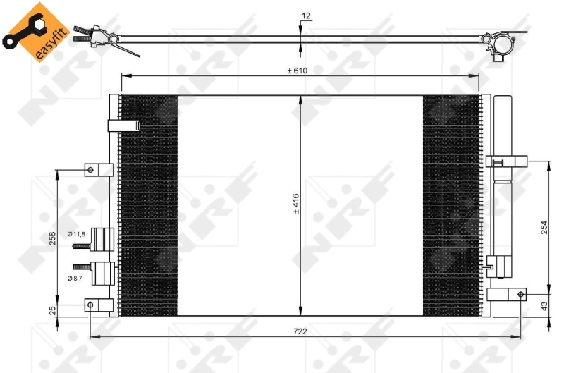 Radiador de aparelho de ar condicionado Alfa Romeo 159  939