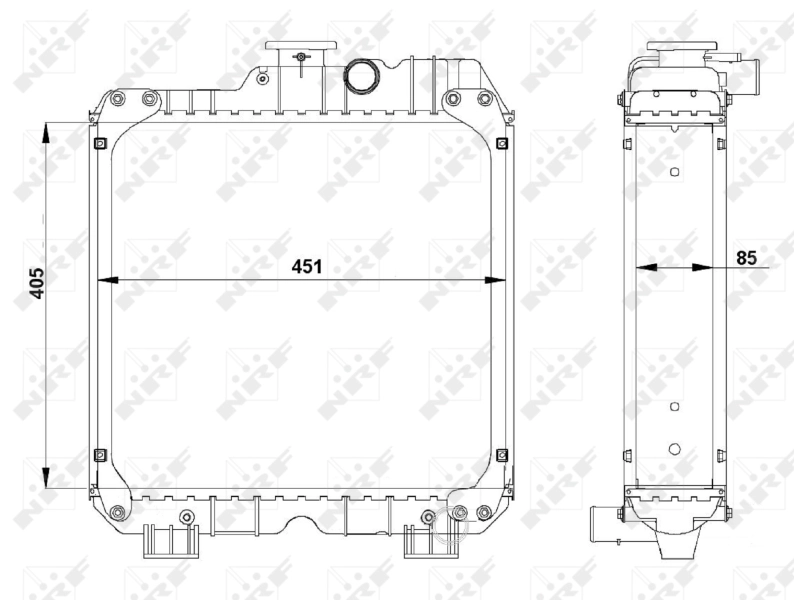 Radiador de esfriamento de motor 54100 NRF