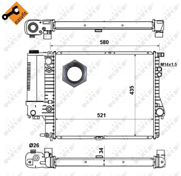 Radiador de esfriamento de motor BMW 5  E39