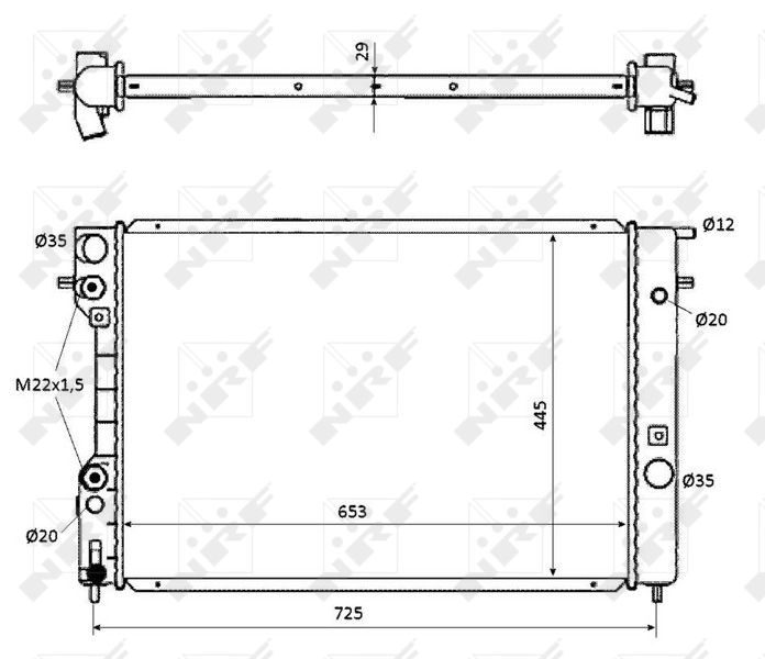  Radiador de esfriamento de motor Opel Omega B sedan (25, 26, 27) (1994 - 2005) B