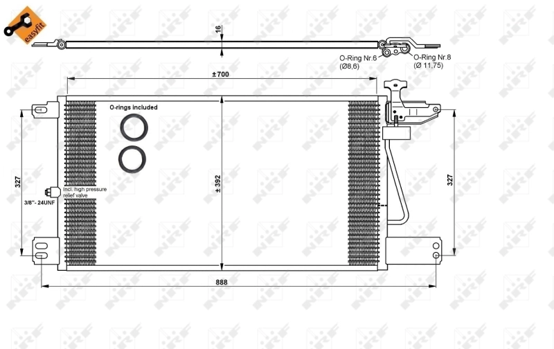 Radiador de aparelho de ar condicionado 35790 NRF