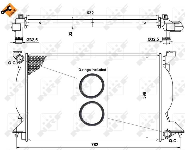 Radiador de esfriamento de motor 50540 NRF