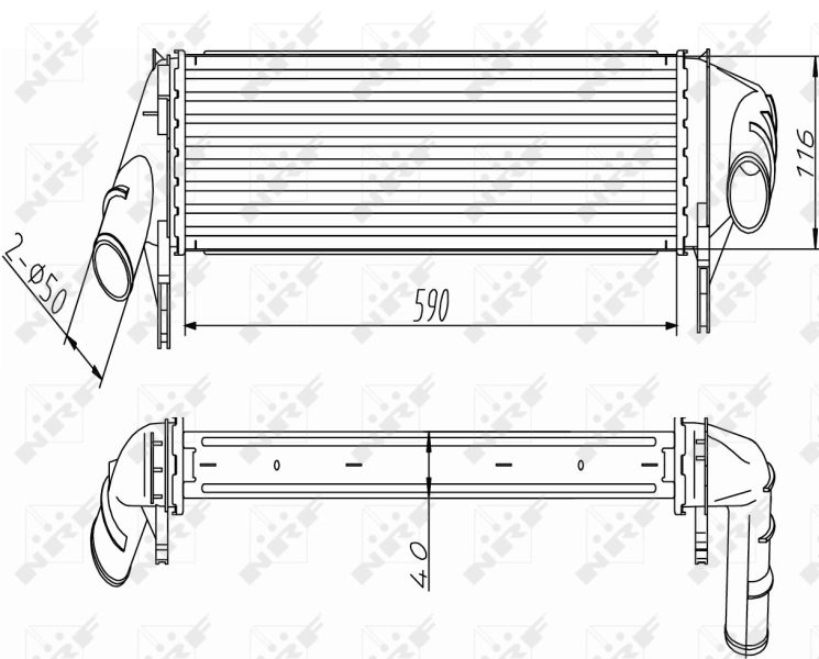 Radiador de intercooler para Dacia Logan I LS
