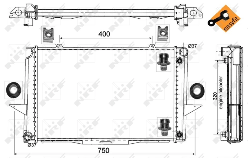 Radiador de esfriamento de motor 529509 NRF