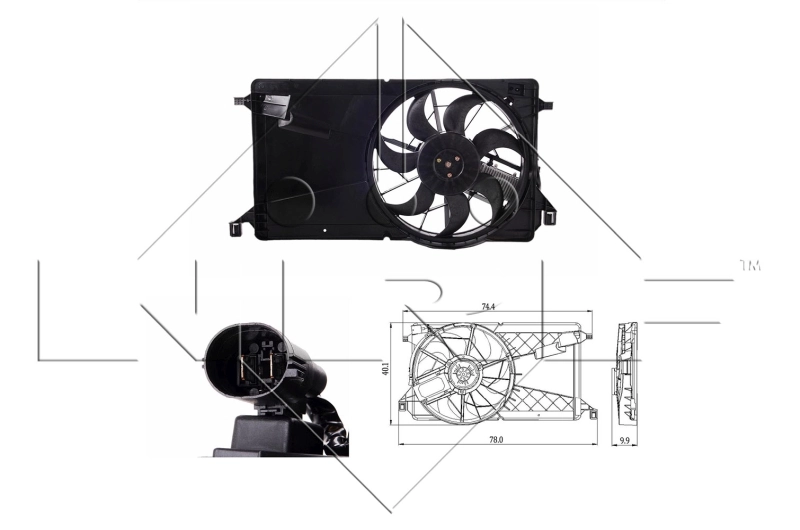 Compre 320223W2 Polcar Difusor do radiador de esfriamento, montado com motor e roda de aletas