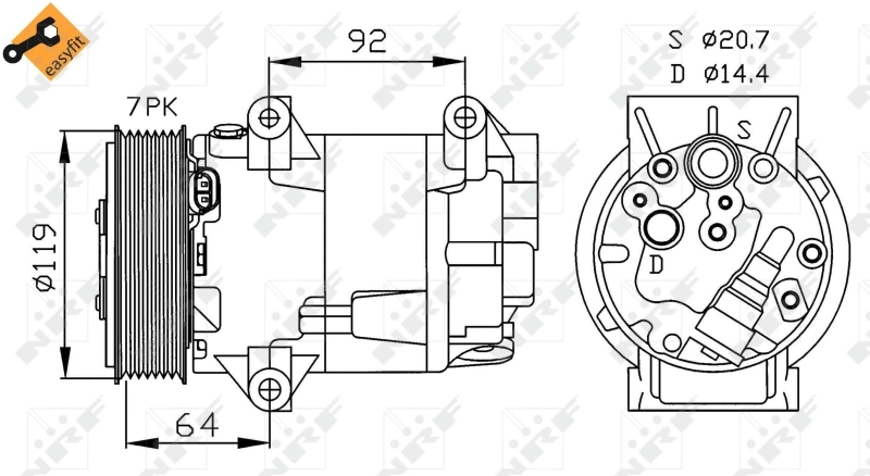 Compressor de aparelho de ar condicionado NRF 32424