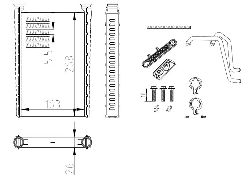 0018302820 Mercedes Radiador de forno (de aquecedor)