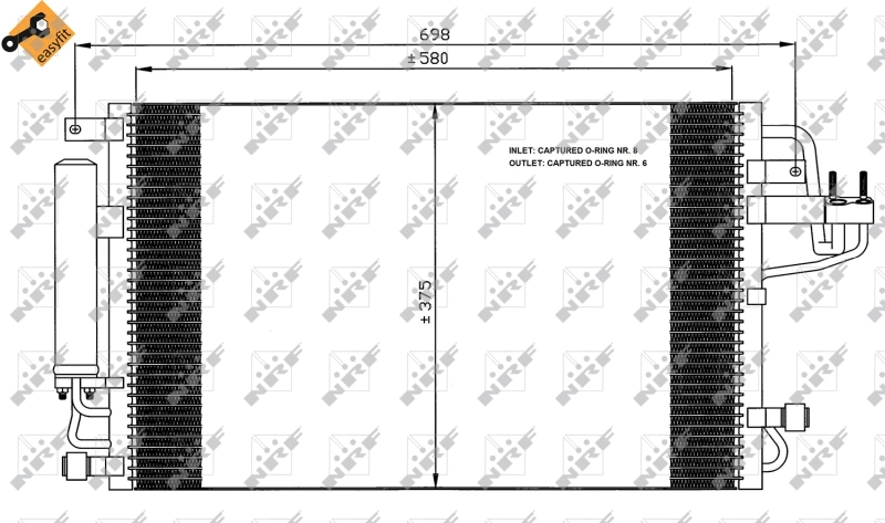 Radiador de aparelho de ar condicionado Ferrari 168912