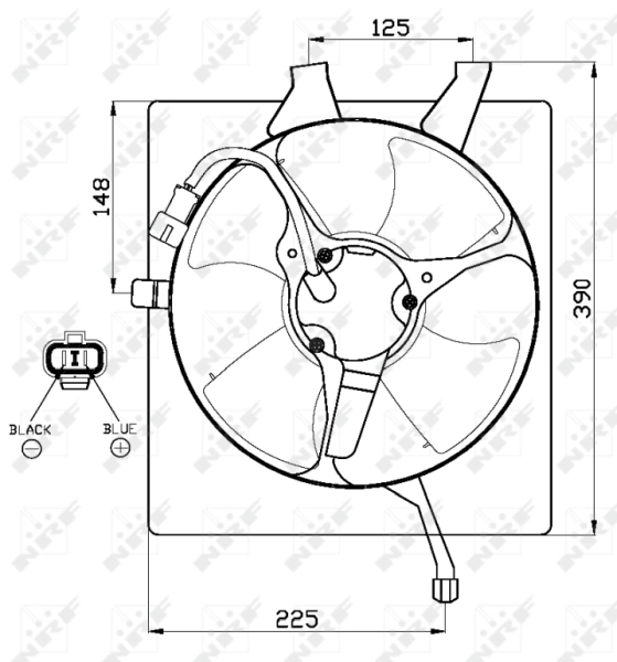 Difusor do radiador de aparelho de ar condicionado, montado com roda de aletas e o motor NRF 47517 preço, a partir de 100,06 USD