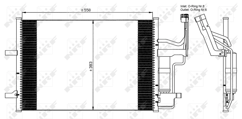 35508 NRF Radiador de aparelho de ar condicionado