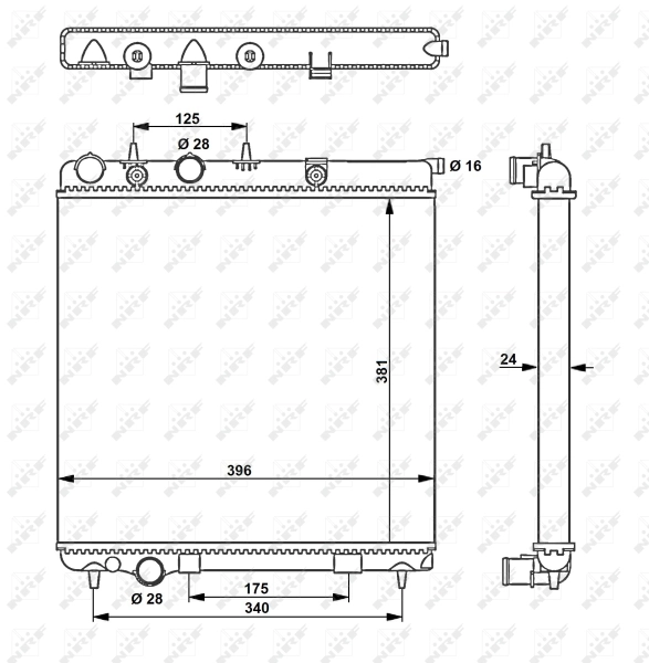 53837 NRF Radiador de esfriamento de motor