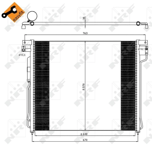 Radiador de aparelho de ar condicionado para Nissan Navara NP300 III D40