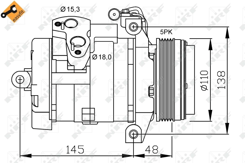 Compressor de aparelho de ar condicionado para Land Rover Range Rover III L322