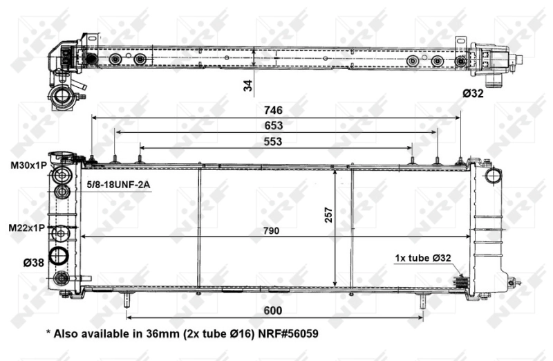 Radiador de esfriamento de motor 50321 NRF