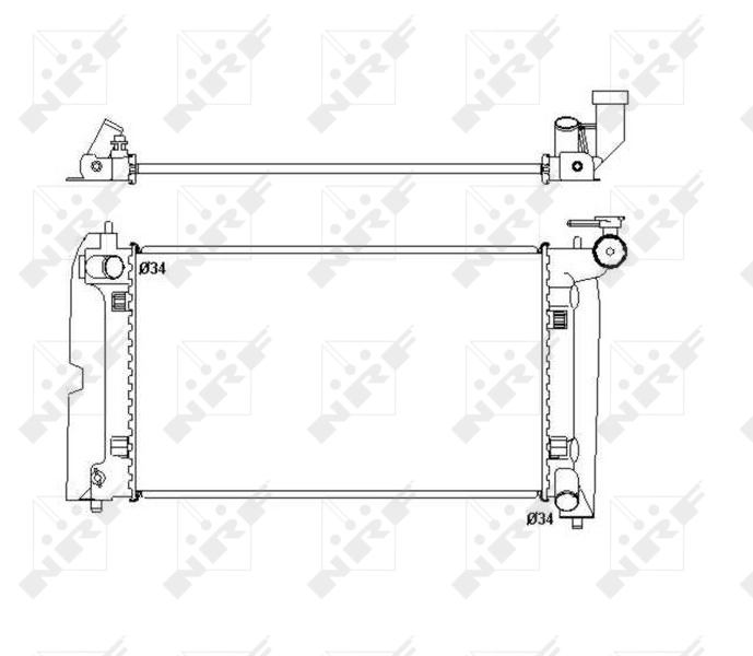 Radiador de esfriamento de motor 53397 NRF