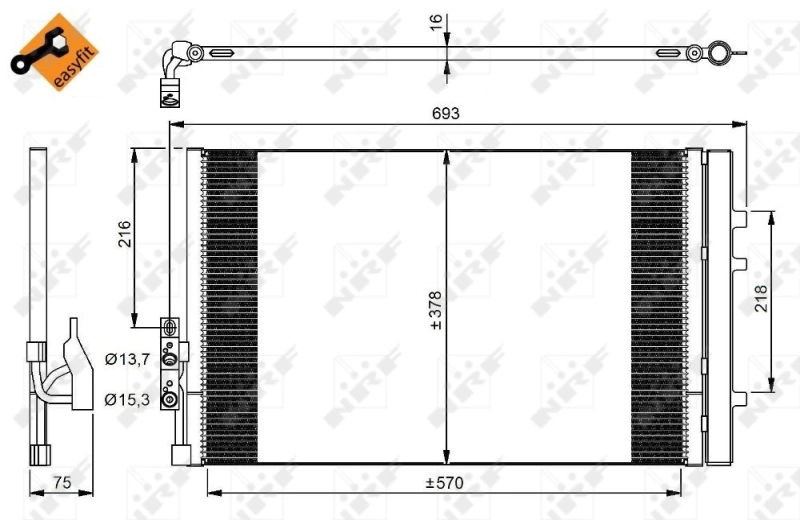 Radiador de aparelho de ar condicionado BMW X3  F25