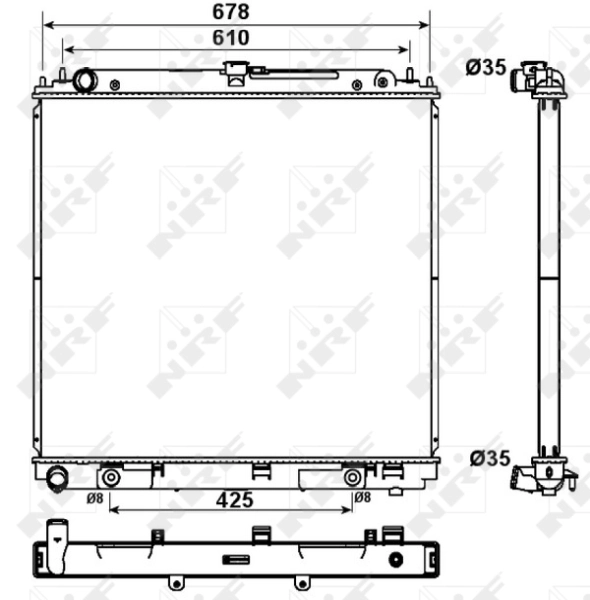 Radiador de esfriamento de motor 53179 NRF