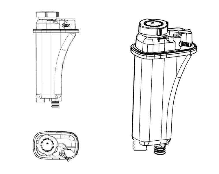 Tanque de expansão do sistema de esfriamento para BMW 5  E28