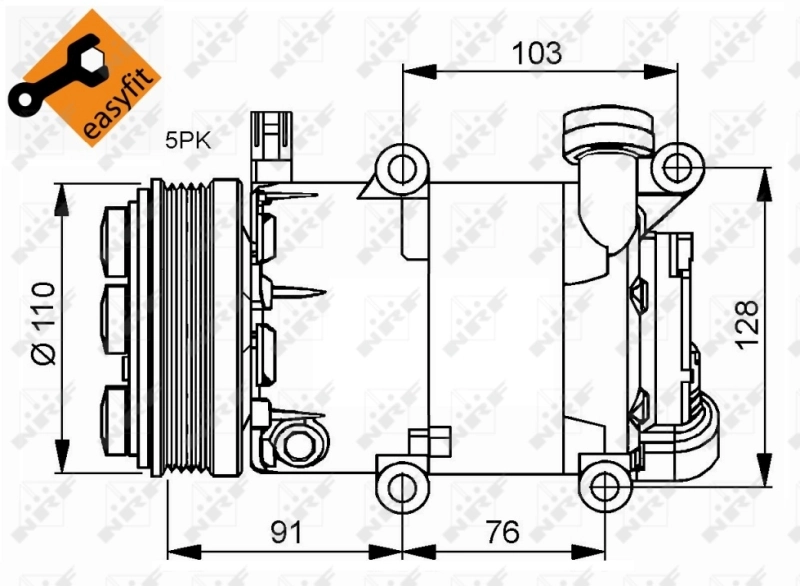 Compressor de aparelho de ar condicionado 32415 NRF
