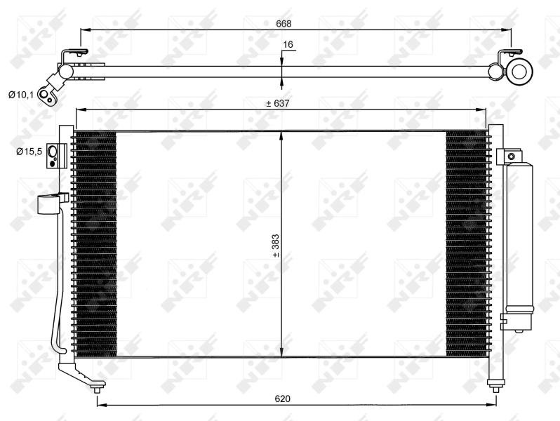 Radiador de aparelho de ar condicionado Subaru Forester II S11, SG