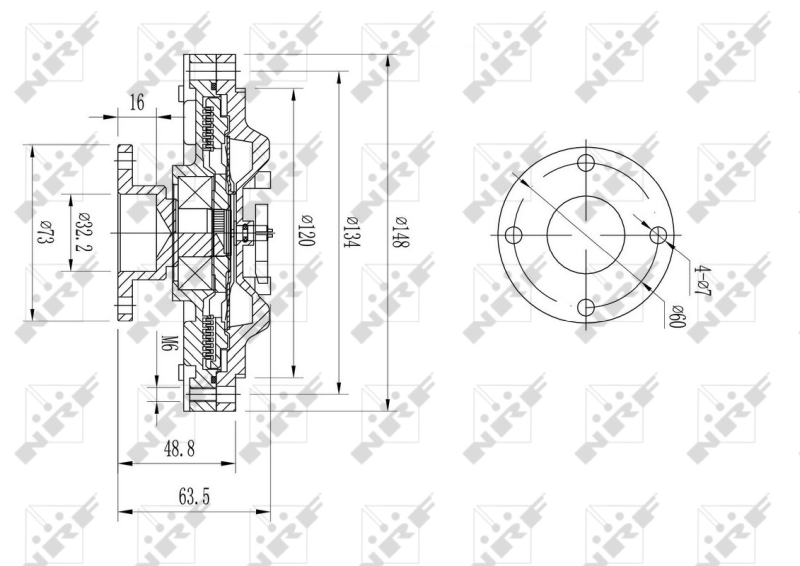 Acoplamento viscoso de ventilador de esfriamento para Isuzu Trooper  UBS
