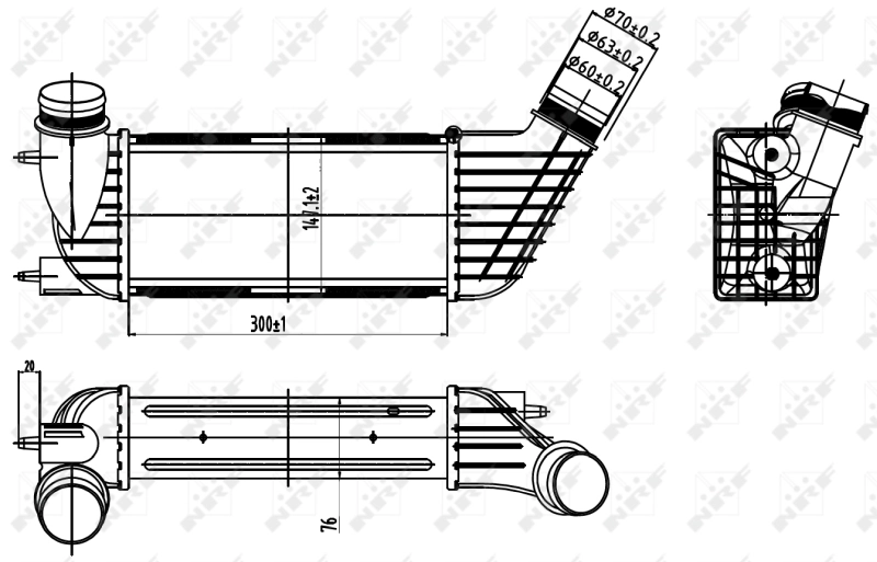 Radiador de intercooler 1440068680 Fiat/Alfa/Lancia