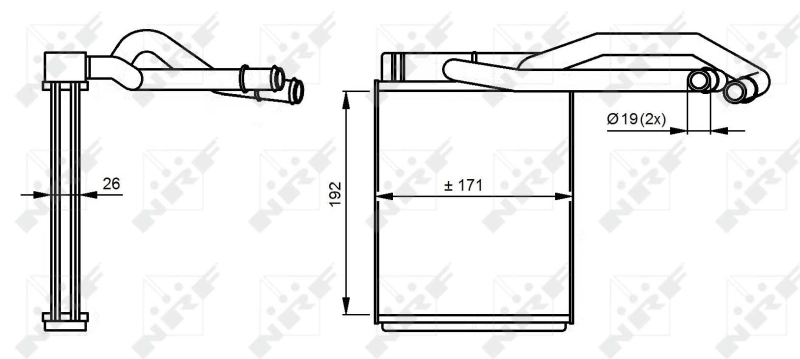 Radiador de forno (de aquecedor) 54290 NRF