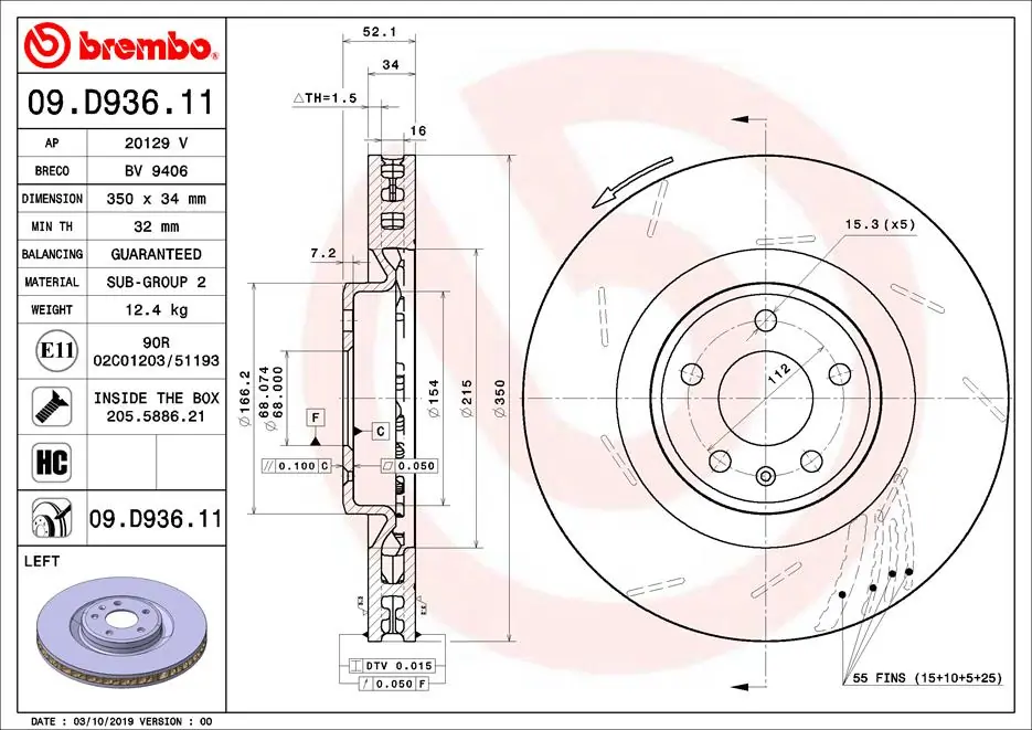 Disco do freio dianteiro VAG 95B615301T preço, a partir de 156,03 USD