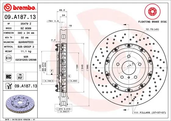 Compre 40206JF20A Nissan/Infiniti Disco do freio dianteiro