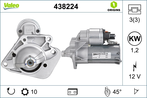 Compre 438224 VALEO Motor de arranco