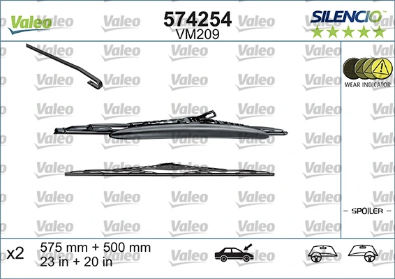 Limpa-pára-brisas do pára-brisas, kit de 2 un. VALEO 574254 preço, a partir de 27,41 USD